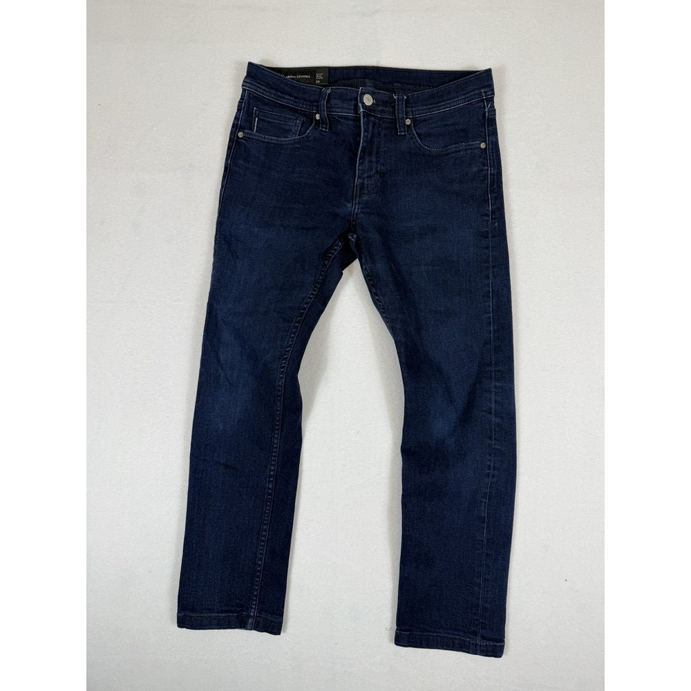 Armani Exchange Mens Slim Fit Dark Wash Indigo Denim Jeans Size 30x25